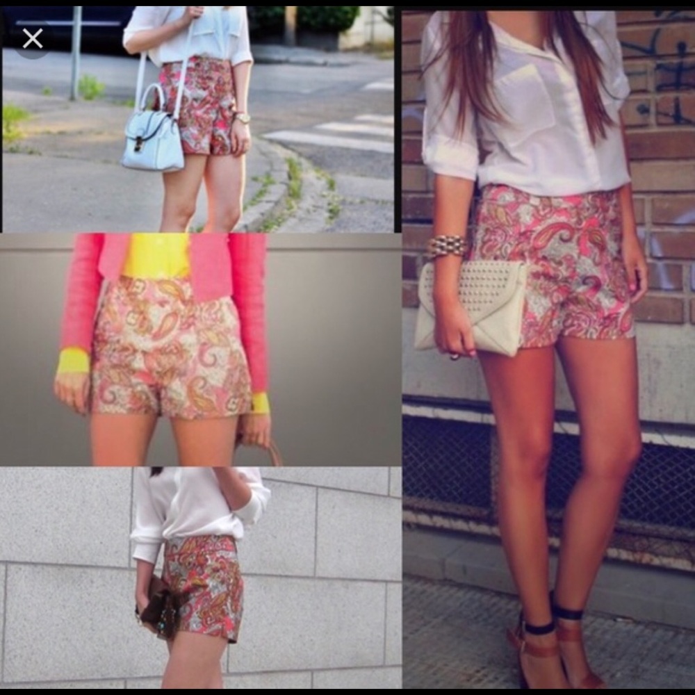 High Rise Paisley Shorts - Picture 3 of 6